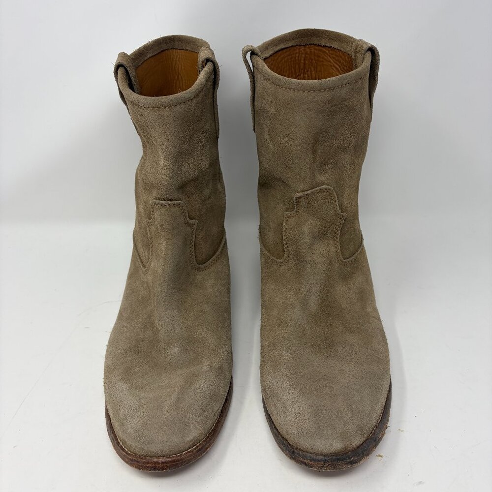 Isabel Marant women's low boots suede taupe 41 western pull on ankle - Picture 2 of 9